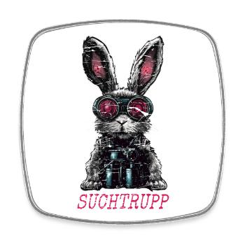 Ostern Suchtrupp Cooler Osterhase - Viereckiger Kühlschrankmagnet - Weiß - Vorne