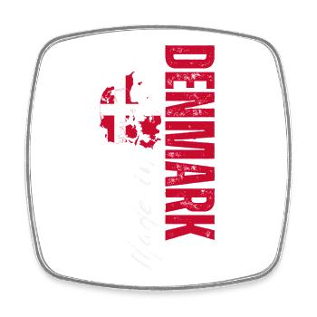 Fabriqué au Danemark, Patriot Danois - Magnet carré - blanc - Devant