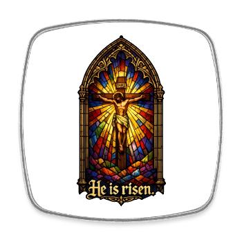Auferstehung He is Risen Ostern Jesus - Viereckiger Kühlschrankmagnet - Weiß - Vorne