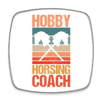 Steckenpferd Hobbyhorse Hobby Horsing - Viereckiger Kühlschrankmagnet - Weiß - Vorne