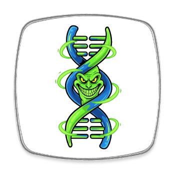 Demonic DNA Double Helix - Square fridge magnet - white - Front