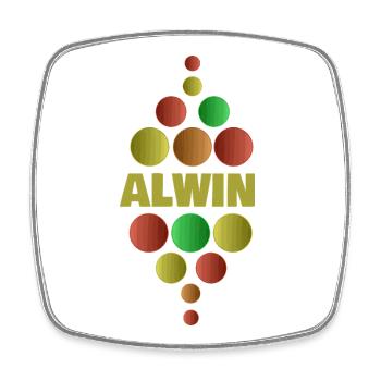 Alwin as a school - Square fridge magnet - white - Front