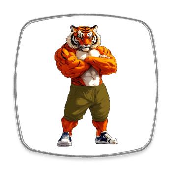 Tigre Animal Sport - Magnet carré - blanc - Devant
