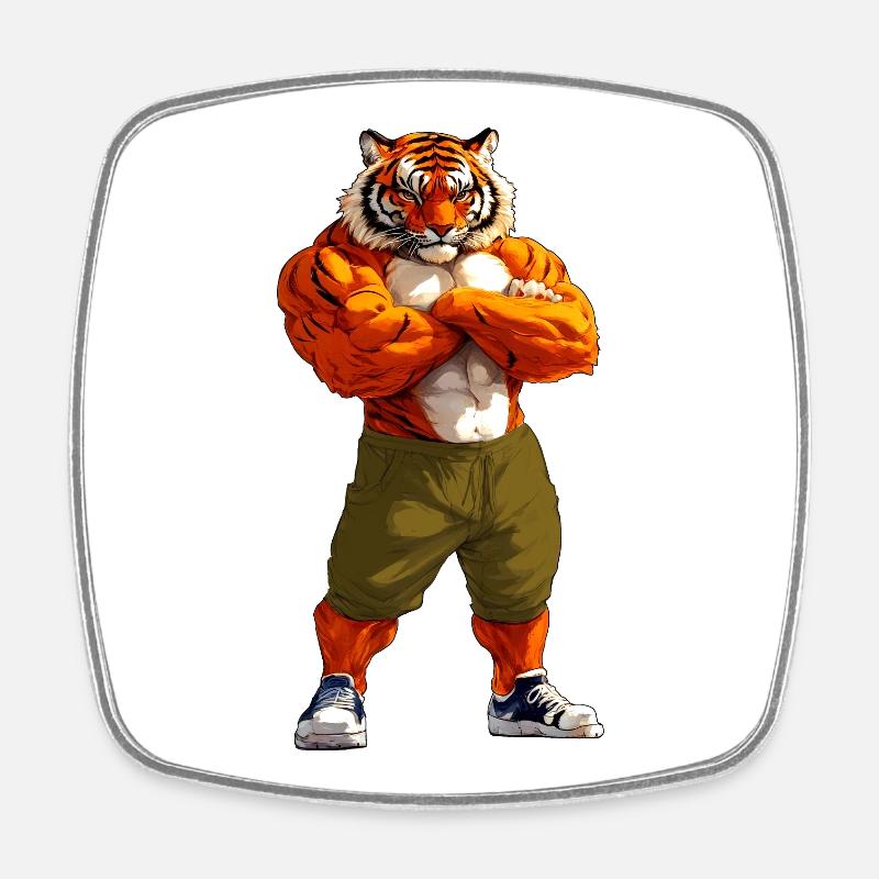Tiger Sport Animal - Square fridge magnet - white