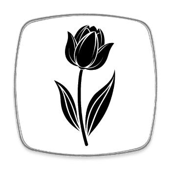 Tulip - Square fridge magnet - white - Front