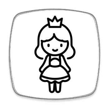 princess - Square fridge magnet - white - Front