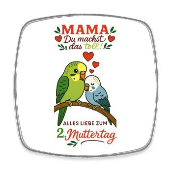 2. Muttertag - Viereckiger Kühlschrankmagnet - Weiß - Vorne