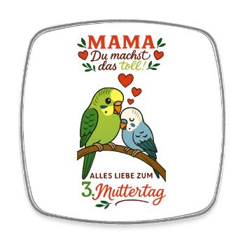 3. Muttertag - Viereckiger Kühlschrankmagnet - Weiß - Vorne