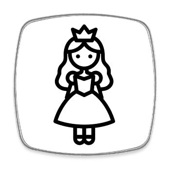 princess - Square fridge magnet - white - Front