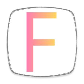 F - Square fridge magnet - white - Front