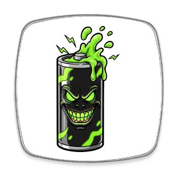 Slime de la batterie verte Grim - Magnet carré - blanc - Devant