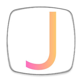 J - Square fridge magnet - white - Front