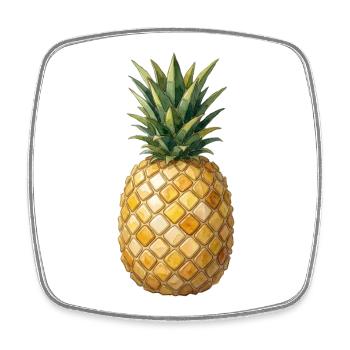 Pineapple Mosaic - Tropical Art for Summer Fans - Square fridge magnet - white - Front