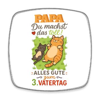 3. Vatertag - Papa Du machst das toll - Viereckiger Kühlschrankmagnet - Weiß - Vorne