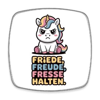 Süßes Einhorn Sarkasmus Spruch Fun Shirt - Viereckiger Kühlschrankmagnet - Weiß - Vorne