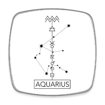 Aquarius - Aquarius Zodiac - black - Square fridge magnet - white - Front