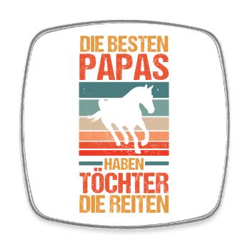 Reiten Papa Vater Pferdeliebhaber Reiterhof Pferde - Viereckiger Kühlschrankmagnet - Weiß - Vorne