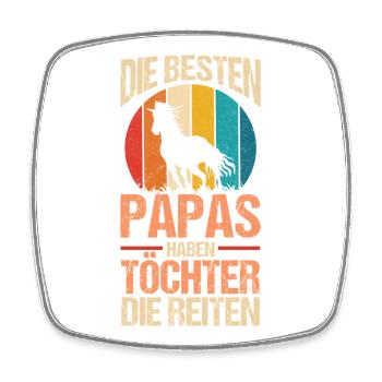 Reiten Papa Vater Pferdeliebhaber Reiterhof Pferde - Viereckiger Kühlschrankmagnet - Weiß - Vorne