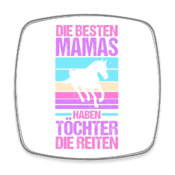 Reiten Mama Mutter Pferdeliebhaber Reiterhof Pferd - Viereckiger Kühlschrankmagnet - Weiß - Vorne