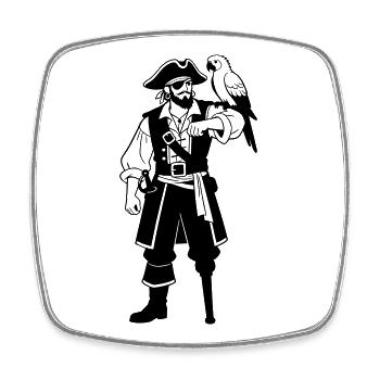 pirate - Magnet carré - blanc - Devant