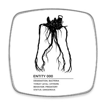 Backrooms Entity 0 black - Square fridge magnet - white - Front