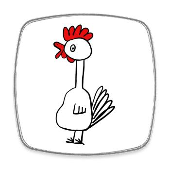 Les enfants poulets minimalistes - Magnet carré - blanc - Devant