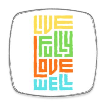 Live Fully Love Well - Square fridge magnet - white - Front