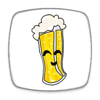 Beer joy - Magnet carré - blanc - Devant