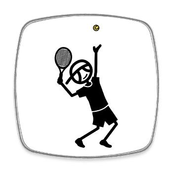 Tennis-Aufschlag-Trophäen-Position - Viereckiger Kühlschrankmagnet - Weiß - Vorne