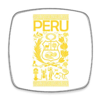 Peru - Viereckiger Kühlschrankmagnet - Weiß - Vorne
