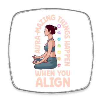 Aura Power - Chakra Alignment - Square fridge magnet - white - Front