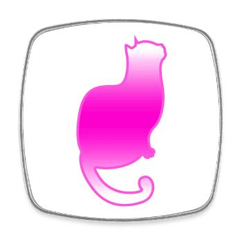 Cat - Square fridge magnet - white - Front