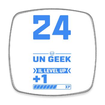 24 Ans Humour Geek 24 Ans Anniversaire Gamer - Magnet carré - blanc - Devant