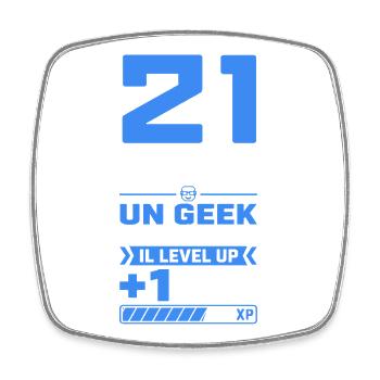 21 Ans Humour Geek 21 Ans Anniversaire Gamer - Magnet carré - blanc - Devant