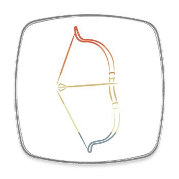 Bow and Arrow Drawing Vintage Look - Square fridge magnet - white - Front