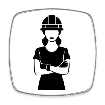Construction Worker Woman - Square fridge magnet - white - Front