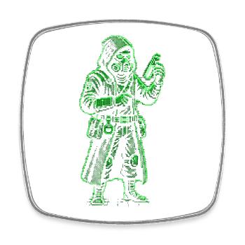 Punk Apotheker Pixel Art Retro Hacker - Viereckiger Kühlschrankmagnet - Weiß - Vorne