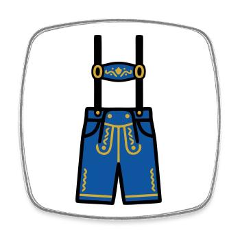 Lederhosen Bavaria Traditional Costume Folk Festival Beer Garden - Square fridge magnet - white - Front