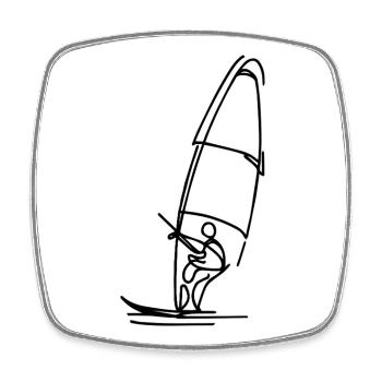 Windsurfer Drawing - Square fridge magnet - white - Front