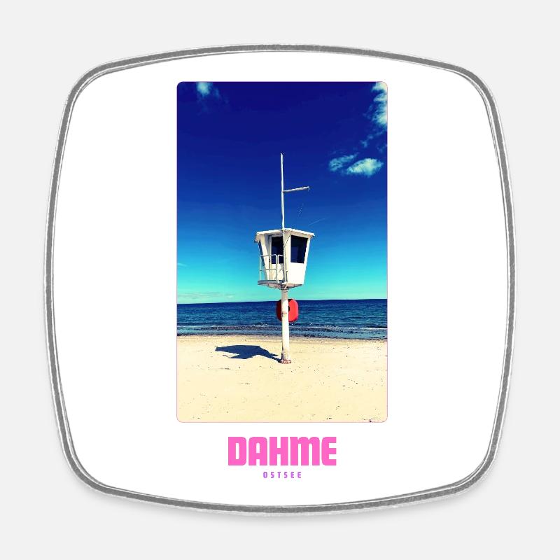 DAHME BEACH - Viereckiger Kühlschrankmagnet - Weiß