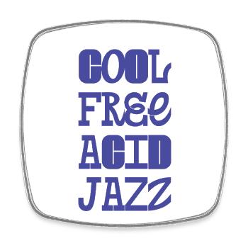 Cool Free Acid Jazz Musiktypografie - Viereckiger Kühlschrankmagnet - Weiß - Vorne