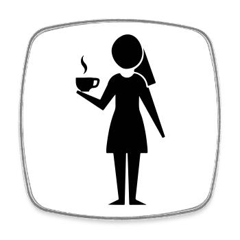 Kaffee Frau - Viereckiger Kühlschrankmagnet - Weiß - Vorne
