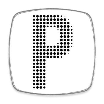 Buchstabe P – Punktmuster Initial Design - Viereckiger Kühlschrankmagnet - Weiß - Vorne