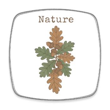 Eichenzweig mit Eicheln für Natur, Wald und Herbst - Viereckiger Kühlschrankmagnet - Weiß - Vorne