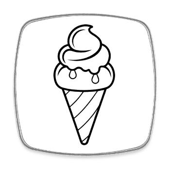 Cream cold - Square fridge magnet - white - Front