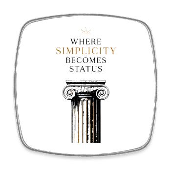 Minimalism Luxury Simple Premium Status - Square fridge magnet - white - Front