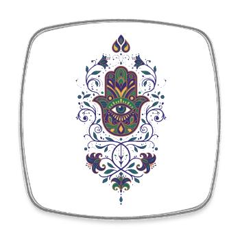 Spiritualité Géométrie sacrée Fleur de lotus - Magnet carré - blanc - Devant