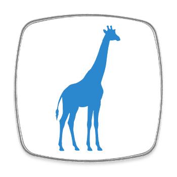 Giraffe Silhouette - Viereckiger Kühlschrankmagnet - Weiß - Vorne