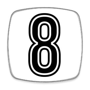 8 Symbole numérique - Magnet carré - blanc - Devant