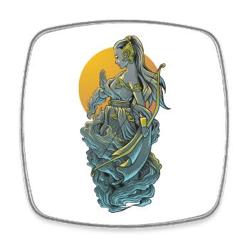 Illustration de l’arc de la Déesse Guerrière - Magnet carré - blanc - Devant